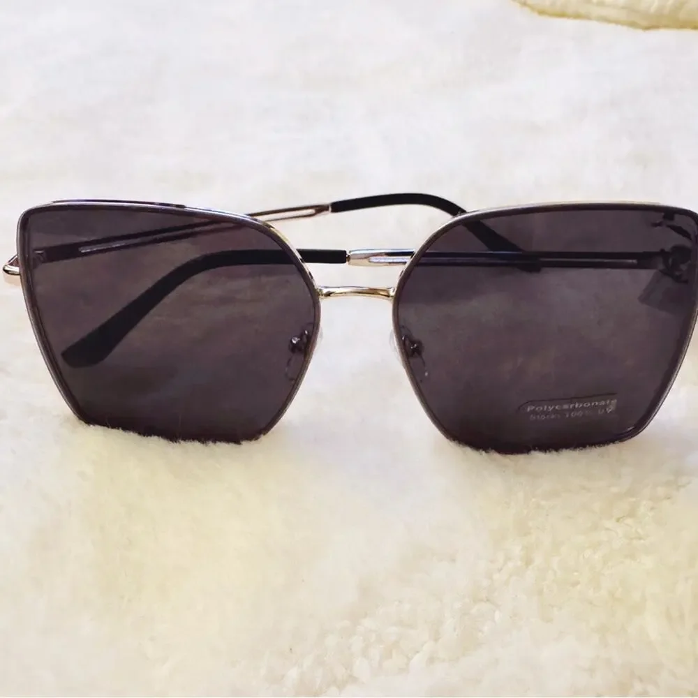 Monica Black Geometric Sunglasses